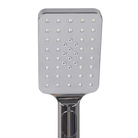 High Pressure Shower Head Set Rain Square Silver-2006733185240666117