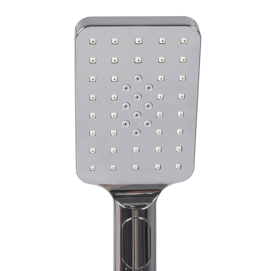 High Pressure Shower Head Set Rain Square Silver-2006733185240666117