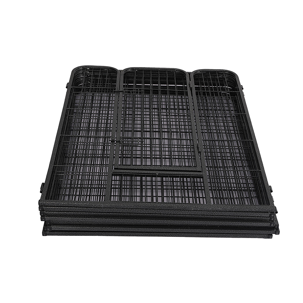PaWz 8 Panel Pet Dog Playpen Puppy Exercise Black 2.5kg Mackerel & Lamb-2006733296184201221