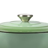 TOQUE 4L Enamel Dutch Oven Pot in Green Colour - 45-Degree Angle