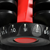 Centra 24kg Adjustable Dumbbell Set Home Gym - 45-Degree Angle