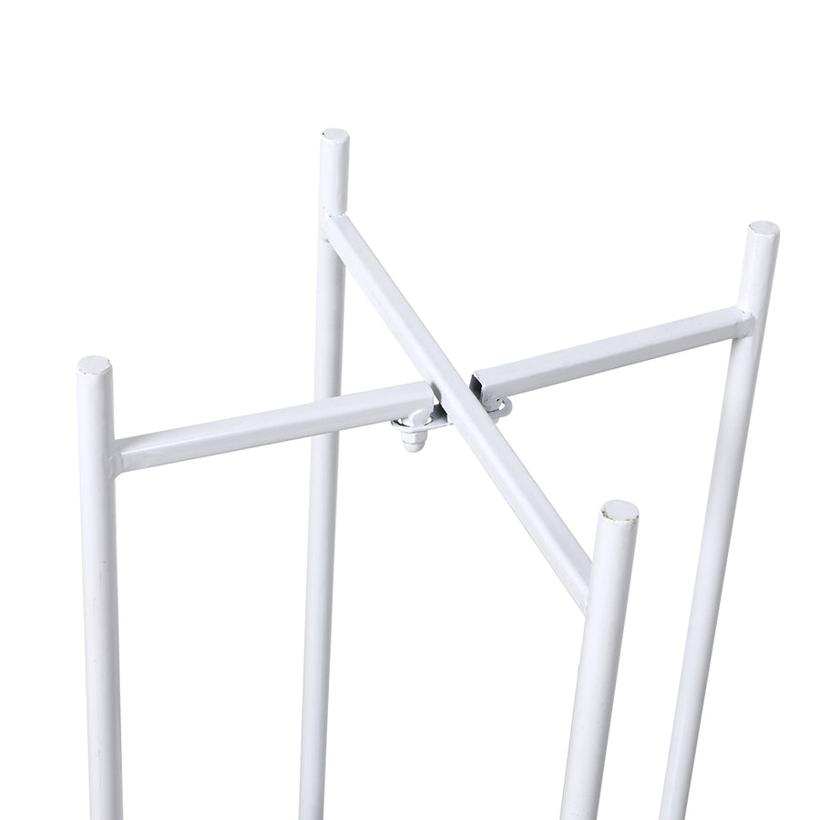 Levede 2 Tiers Plant Stand Metal Flower White Medium-2006732931460108293