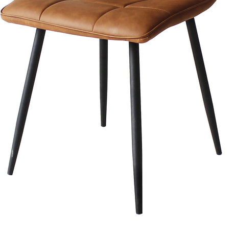 Levede 4x Dining Chairs Kitchen Chair Brown Faux Leather-2018816919456583685