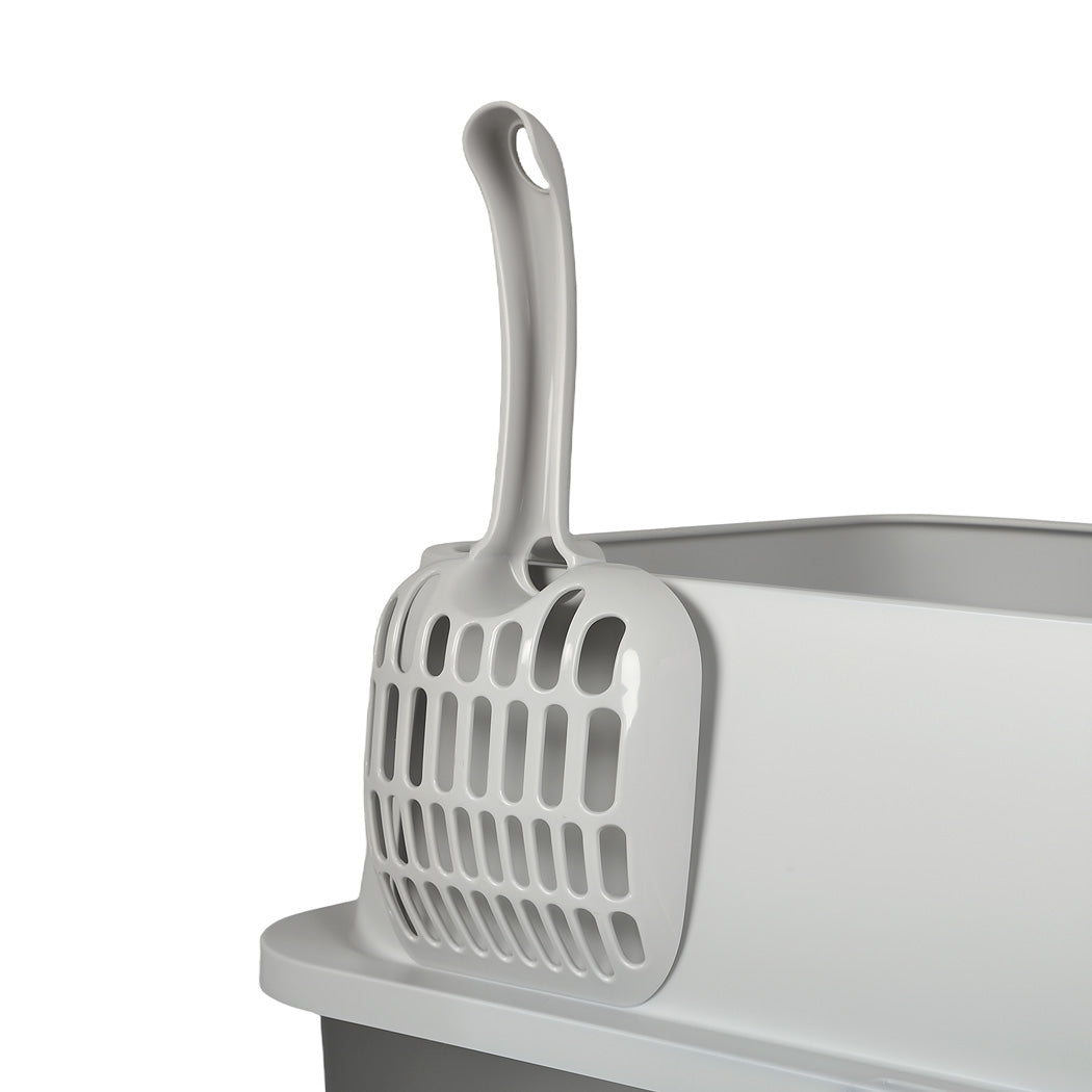 Pawz Stainless Steel Large Semi-Enclosed Cat Litter Box-2011971128762961925