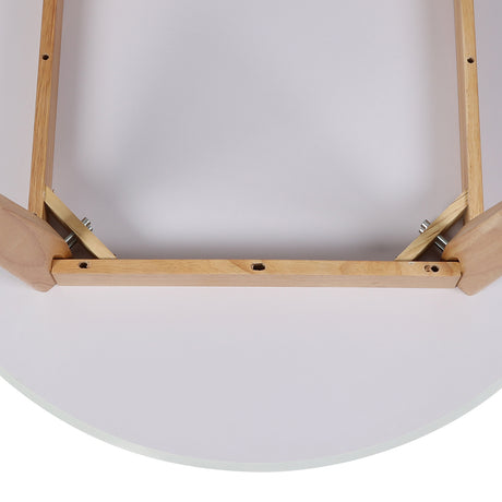 Levede Dining Table Round Rubberwood Base 120cm White 120 CM-1954802999247376389