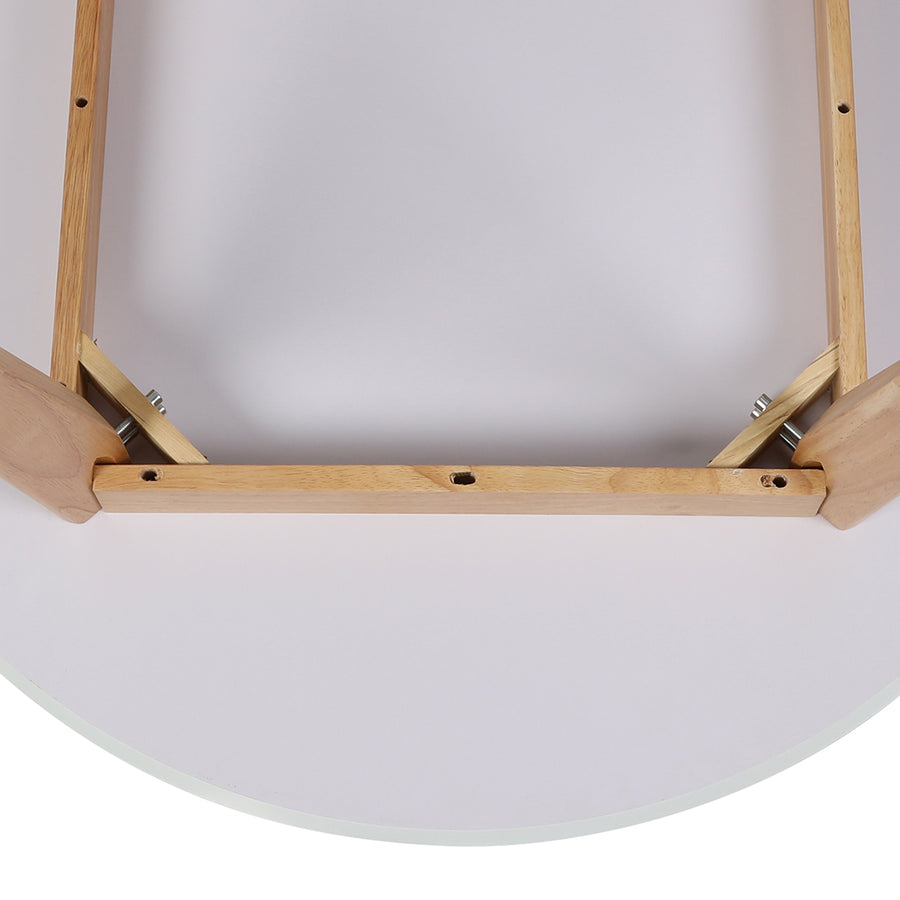 Levede Dining Table Round Rubberwood Base 100cm White 100 CM-2018816940793008133