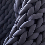 Dreamz Knitted Weighted Blanket Chunky Dark Grey Double 7KG-2018816842843426821