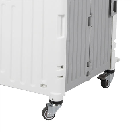 Folding Shopping Trolley Cart Portable Beige-1954802609462317061