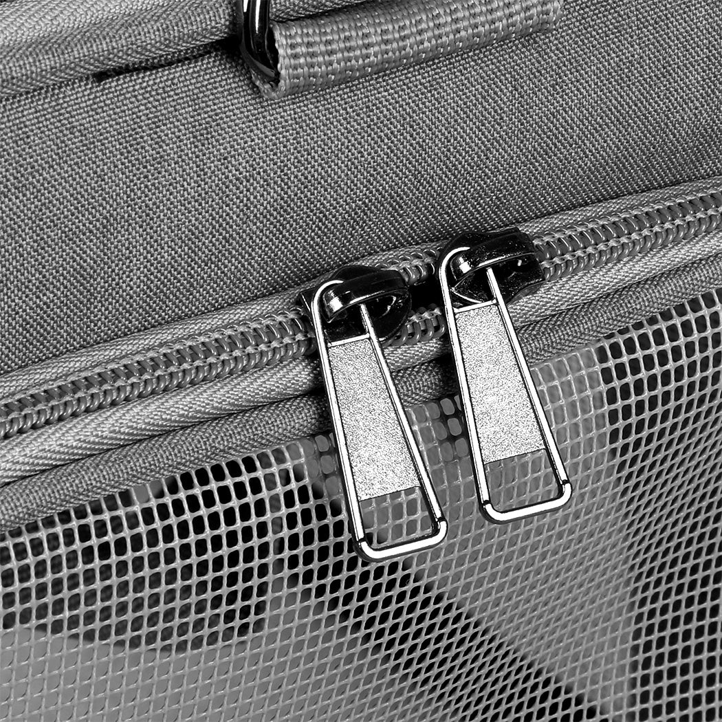 Pawz 3 in 1 Pet Soft Crate Dog Cat Carrier M Size Grey-1954802466038091781