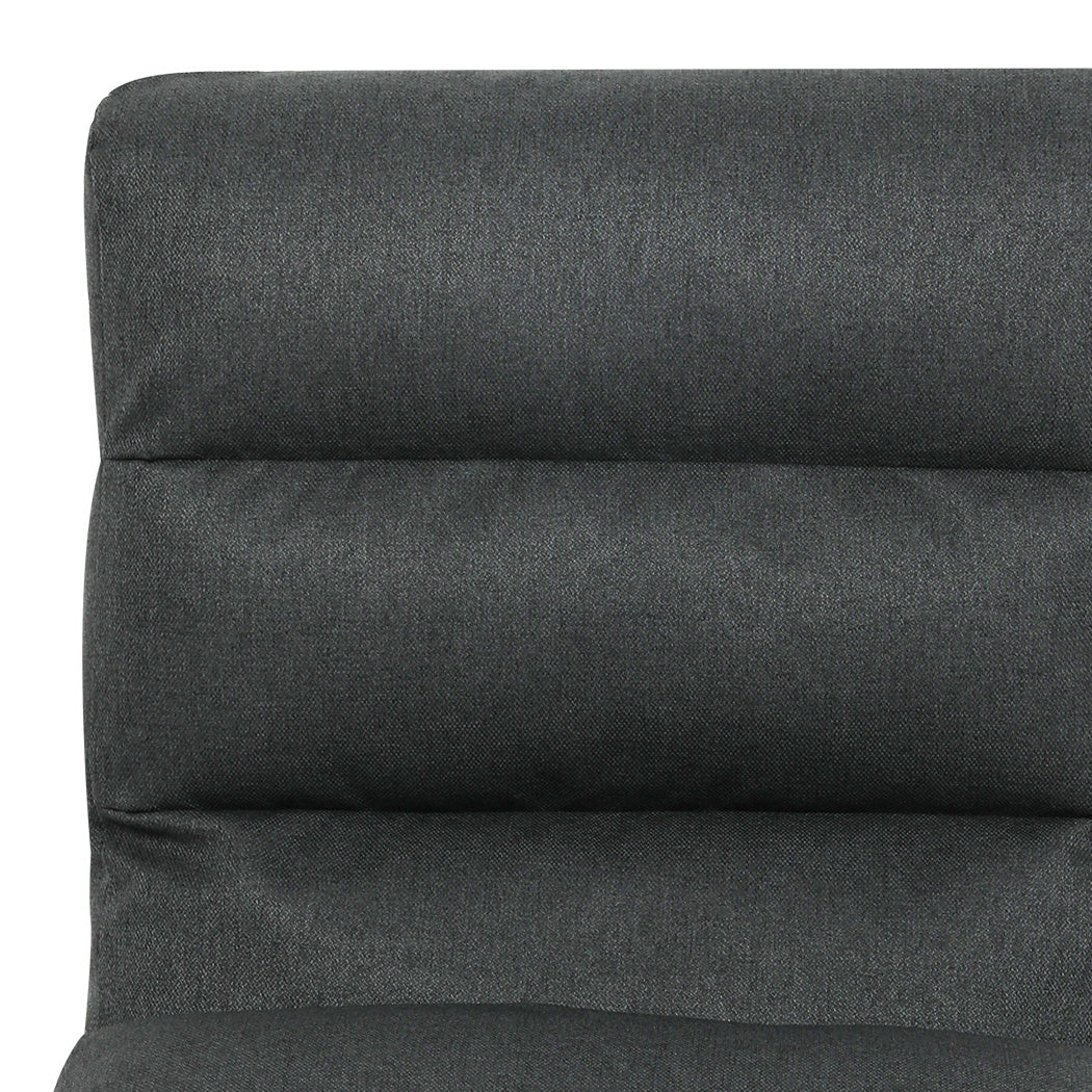 Levede Metal Framed Lounge Chair Linen in Dark Grey-2018816855514419200