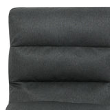 Levede Metal Framed Lounge Chair Linen in Dark Grey - 45-Degree Angle