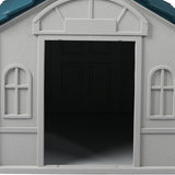 PaWz Dog Kennel Outdoor Indoor Pet Plastic L Blue - 45-Degree Angle