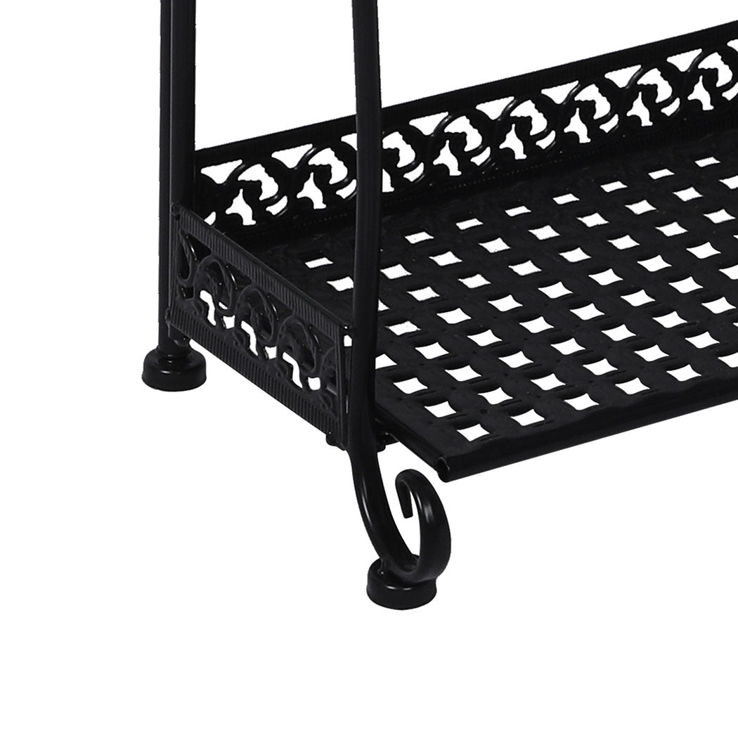 Levede Plant Stand 3 Tiers Outdoor Indoor Black-1954802667826057221