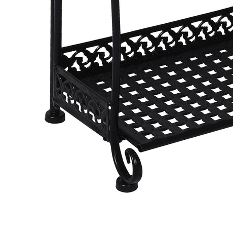 Levede Plant Stand 3 Tiers Outdoor Indoor Black-1954802667826057221