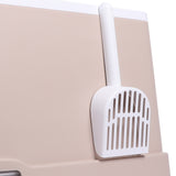 PaWz Cat Litter Box Fully Enclosed Kitty Coffee - 45-Degree Angle