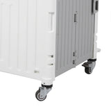 Folding Shopping Trolley Cart Portable Beige-2006733034015035397