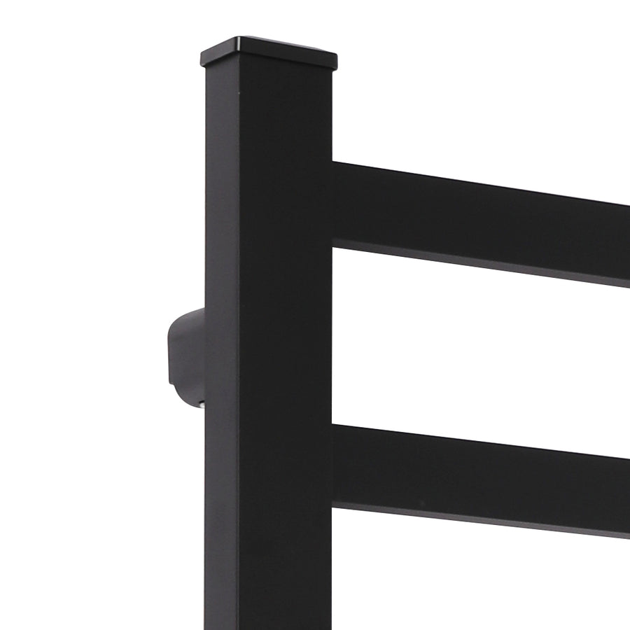 Heated Towel Rail Warmer Rack Wall Mounted Black-2006733186985496581