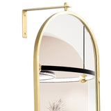 Yezi 360? Swivel Wall Mirrors 140cm x35cm Oval Shape Gold Frame-2006733285534863365