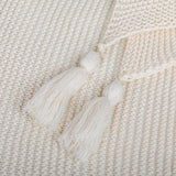 DreamZ Knitting Throw Blanket Cushion Beige - 45-Degree Angle