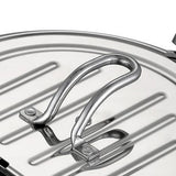 TOQUE 24cm Japanese Deep Frying Pan Silver - 45-Degree Angle
