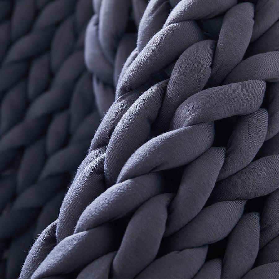 Dreamz Knitted Weighted Blanket Chunky Dark Grey Queen 9KG-2018816860266565637