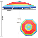 Mountview 2.2M Outdoor Beach Umbrellas Sand Colorful - Front View
