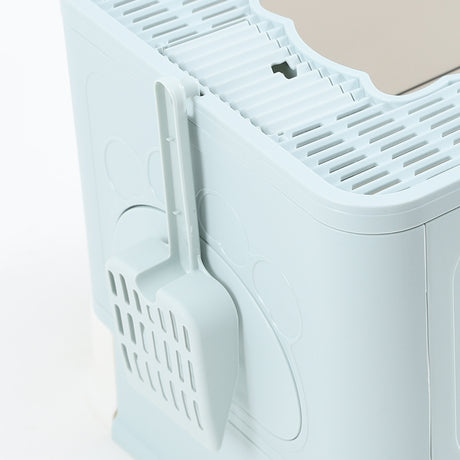 PaWz Foldable Cat Litter Box Tray Enclosed Blue-2018816740183642117