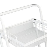 Levede 3 Tier Kitchen Trolley Cart Swivel White Colour-2018816816582889477