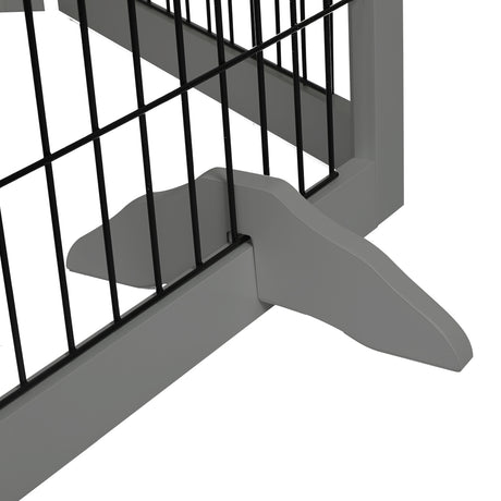 PaWz 6 Panels Pet Dog Playpen Puppy Grey-2006732991824531461