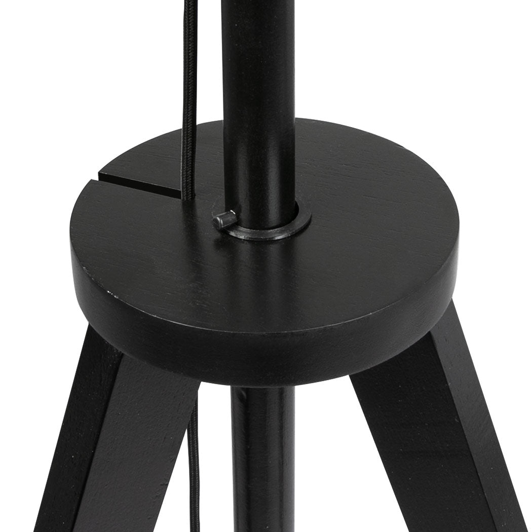 EMITTO Wooden Floor Lamp Modern Tripod Black-2006733079422570501