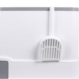 PaWz Cat Litter Box Fully Enclosed Kitty Grey - 45-Degree Angle