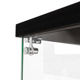 Stacked Display Cabinet Collection Storage Tempered Glass 2 Tier With Lock Black - 45-Degree Angle