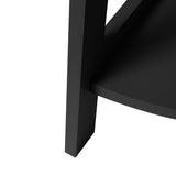 Levede 5 Tier Corner Shelf Wooden Storage Black - 45-Degree Angle