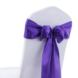 20x Table Runner Satin Chair Sashes Eggplant-2018816626832576517