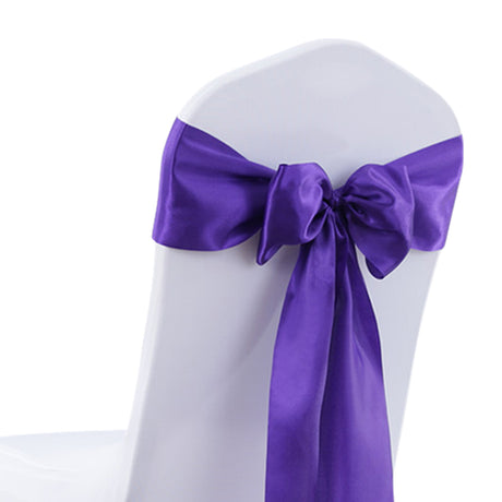 20x Table Runner Satin Chair Sashes Eggplant-2018816626832576517