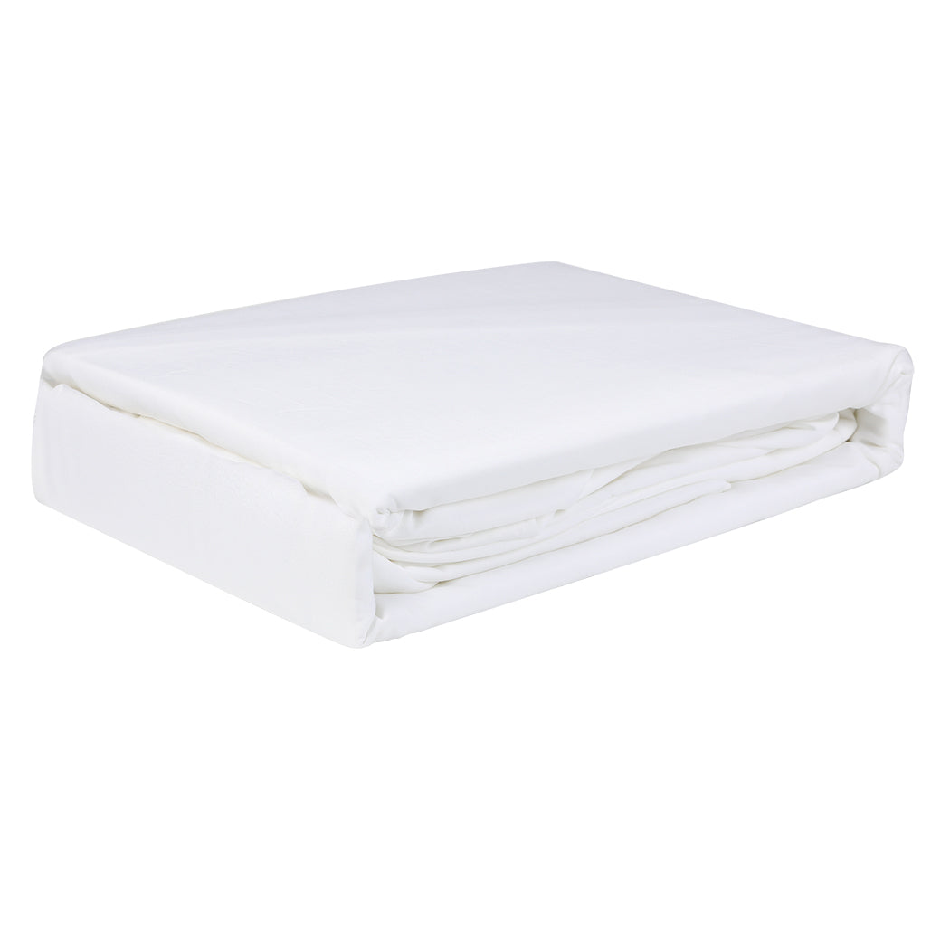 Dreamz 4pcs King Size 100% Bamboo Bed Sheet Set in White Colour-2006733221001302021