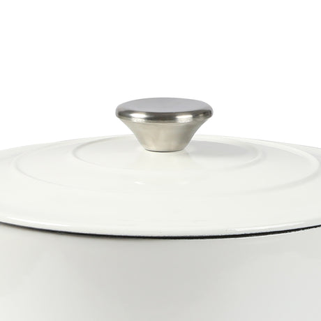 TOQUE 4L Enamel Dutch Oven Pot in White Colour-2018816786526507013