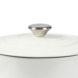 TOQUE 4L Enamel Dutch Oven Pot in White Colour - 45-Degree Angle