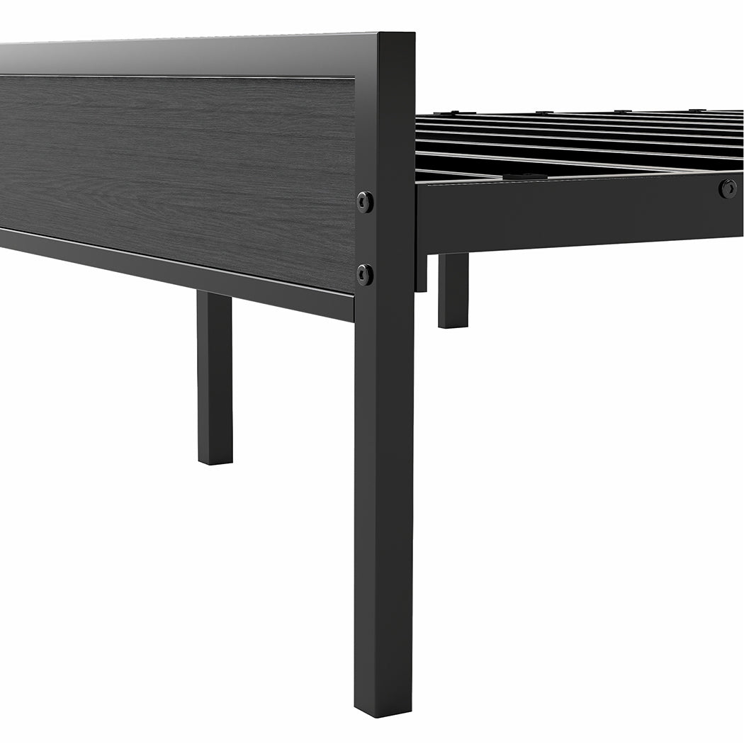 Levede Double Bed Frame Steel Base with Headboard Grey-2006732772936388613