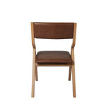 Levede 2x Dining Chairs Foldable PU Brown - 45-Degree Angle