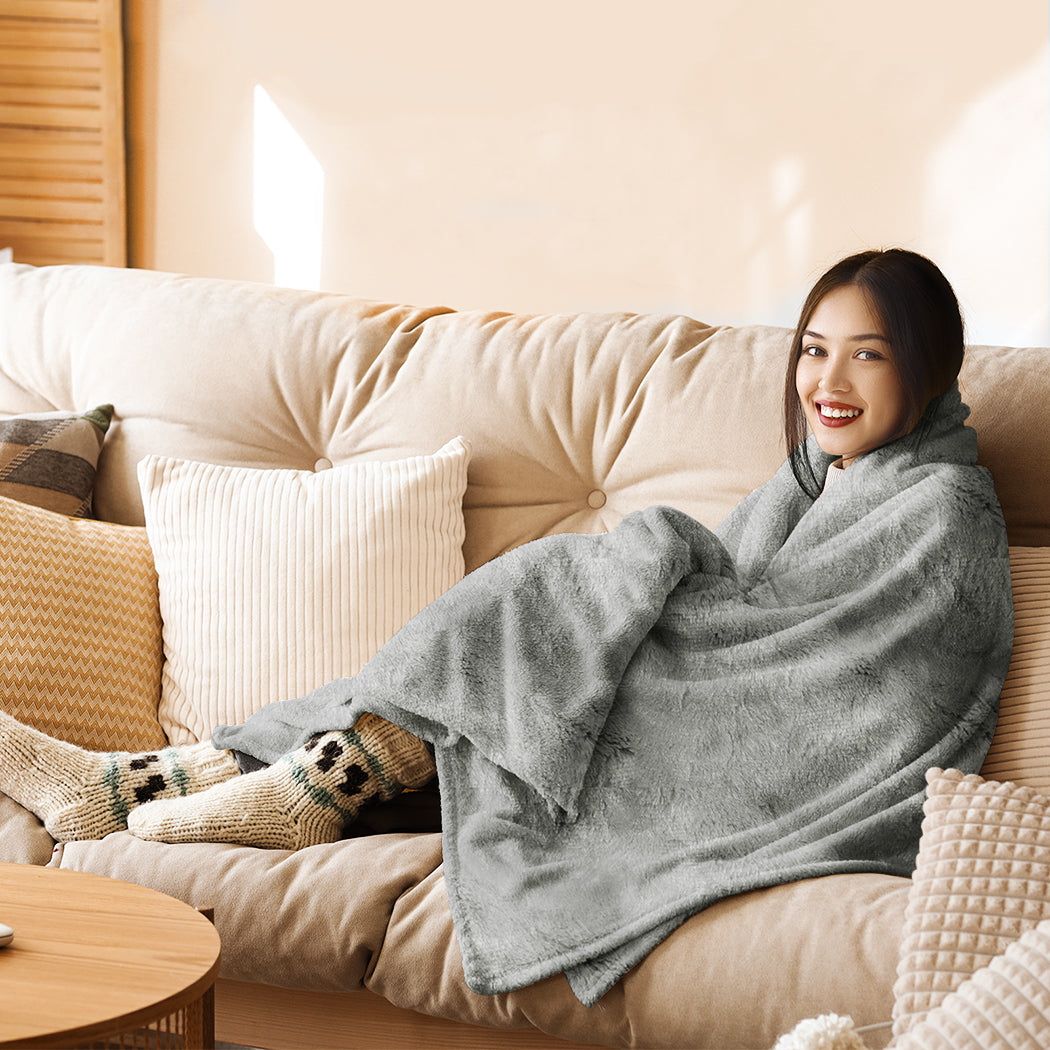 DreamZ Electric Throw Blanket Heated Timer Bedding Washable Warm Winter Plush GY-1954802344130646022