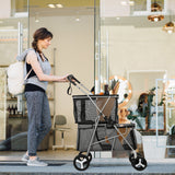 PaWz Pet Stroller 2-Tier Dog Cat Carrier Foldable - Rear View