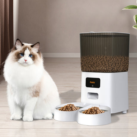 PaWz 5L Automatic Pet Feeder 2 Bowl White-2018816828129808391