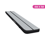 Powertrain 4m x 1m Air Track Inflatable Gymnastics Mat - Grey Black