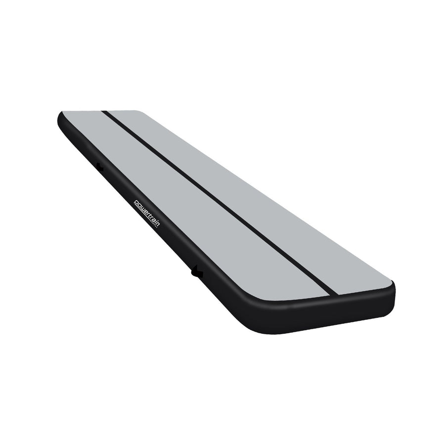Powertrain 4m x 1m Air Track Inflatable Gymnastics Mat - Grey Black