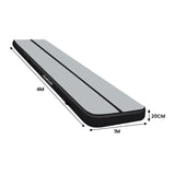 Powertrain 4m x 1m Air Track Inflatable Gymnastics Mat - Grey Black