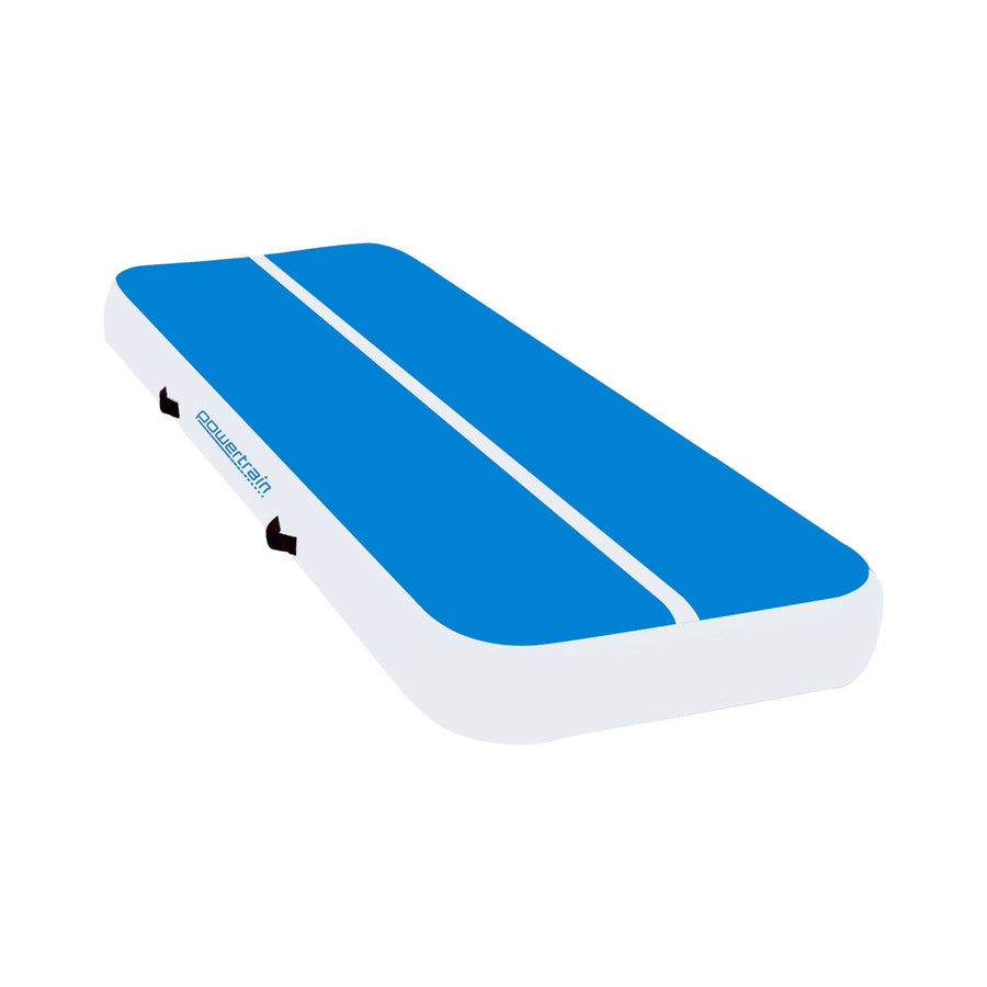 Powertrain 4m x 2m x 20cm Air Track Gymnastics Mat Tumbling Exercise - Blue White