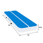 Powertrain 4m x 2m x 20cm Air Track Gymnastics Mat Tumbling Exercise - Blue White