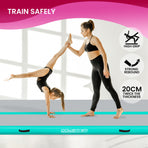Powertrain 4m x 2m x 20cm Air Track Gymnastics Mat Tumbling Exercise - Grey Green