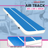 Powertrain 6m x 2m x 20cm Air Track Gymnastics Mat Tumbling Exercise - Blue White - Extra Image